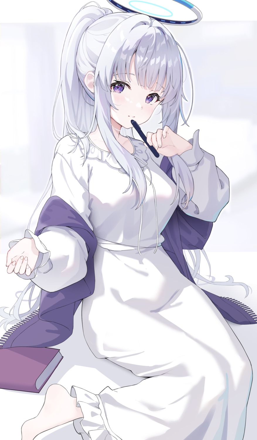 blue_archive, halo, pajama, pu_ht, ushio_noa