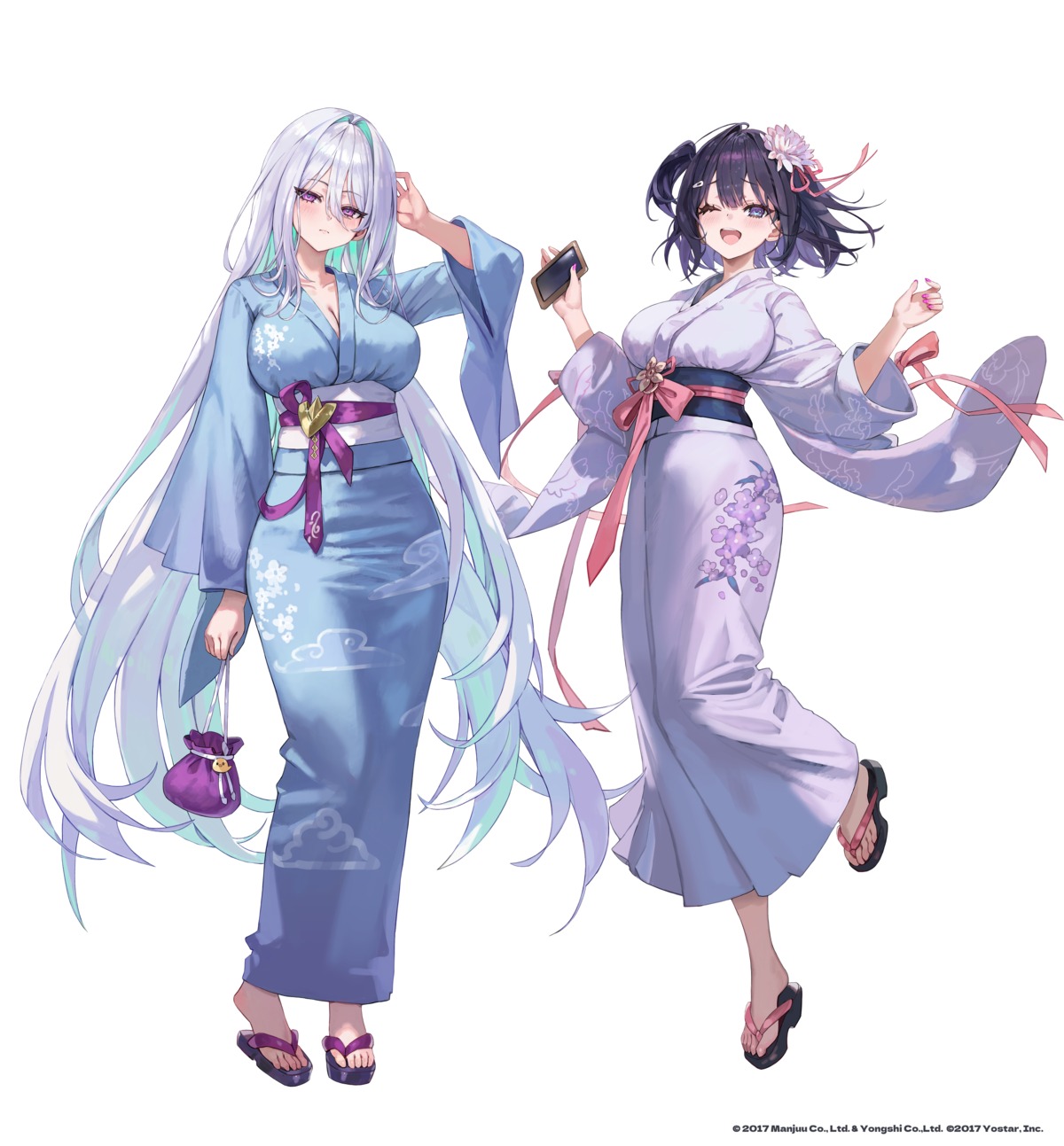 azur_lane, cleavage, freng, kearsarge_(azur_lane), liverpool_(azur_lane), open_shirt, yukata