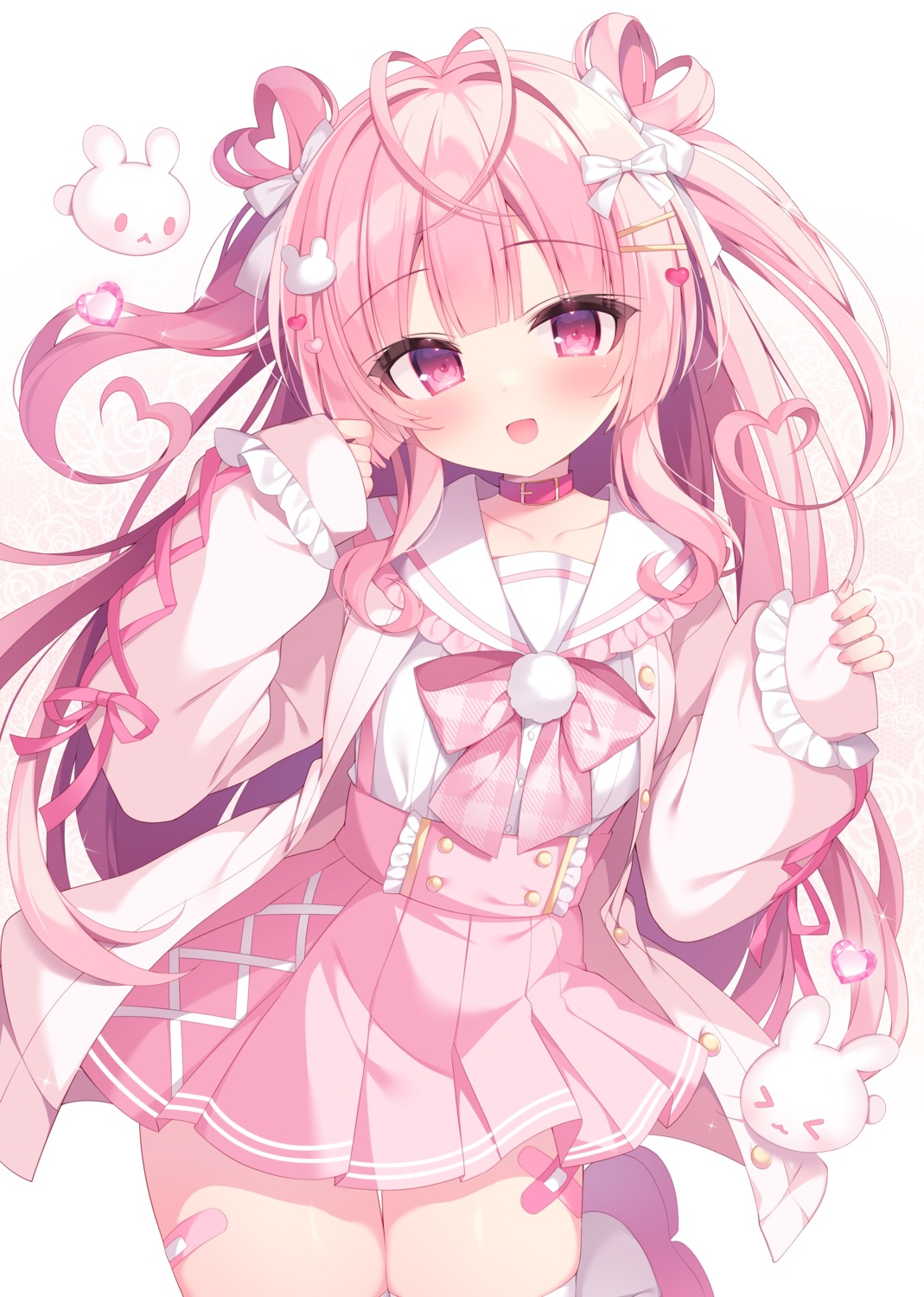 bandaid, kirimiya_tsurugi, seifuku, thighhighs