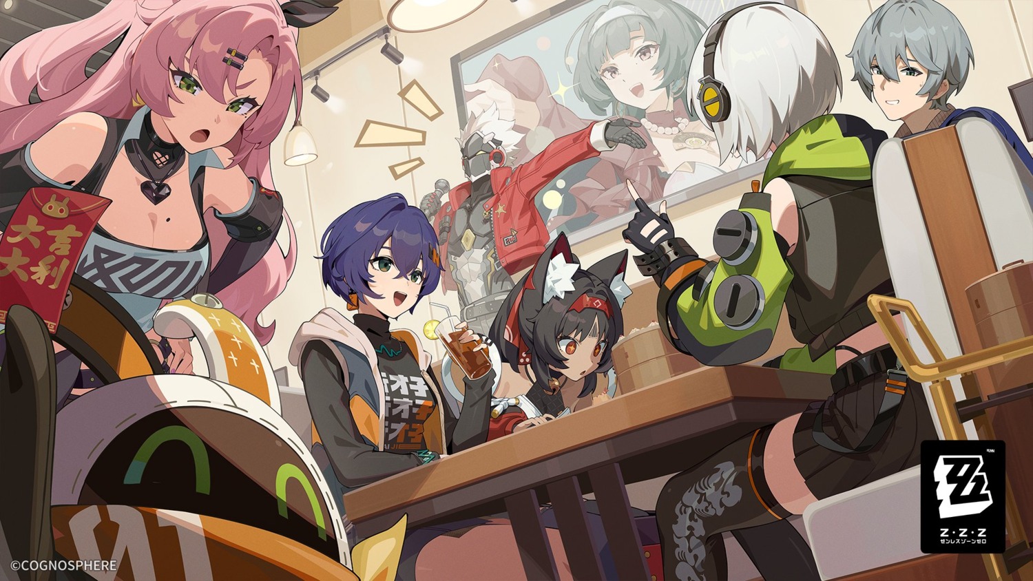 anby_demara, animal_ears, astra_yao, belle_(zenless_zone_zero), billy_kid, garter, headphones, nekomimi