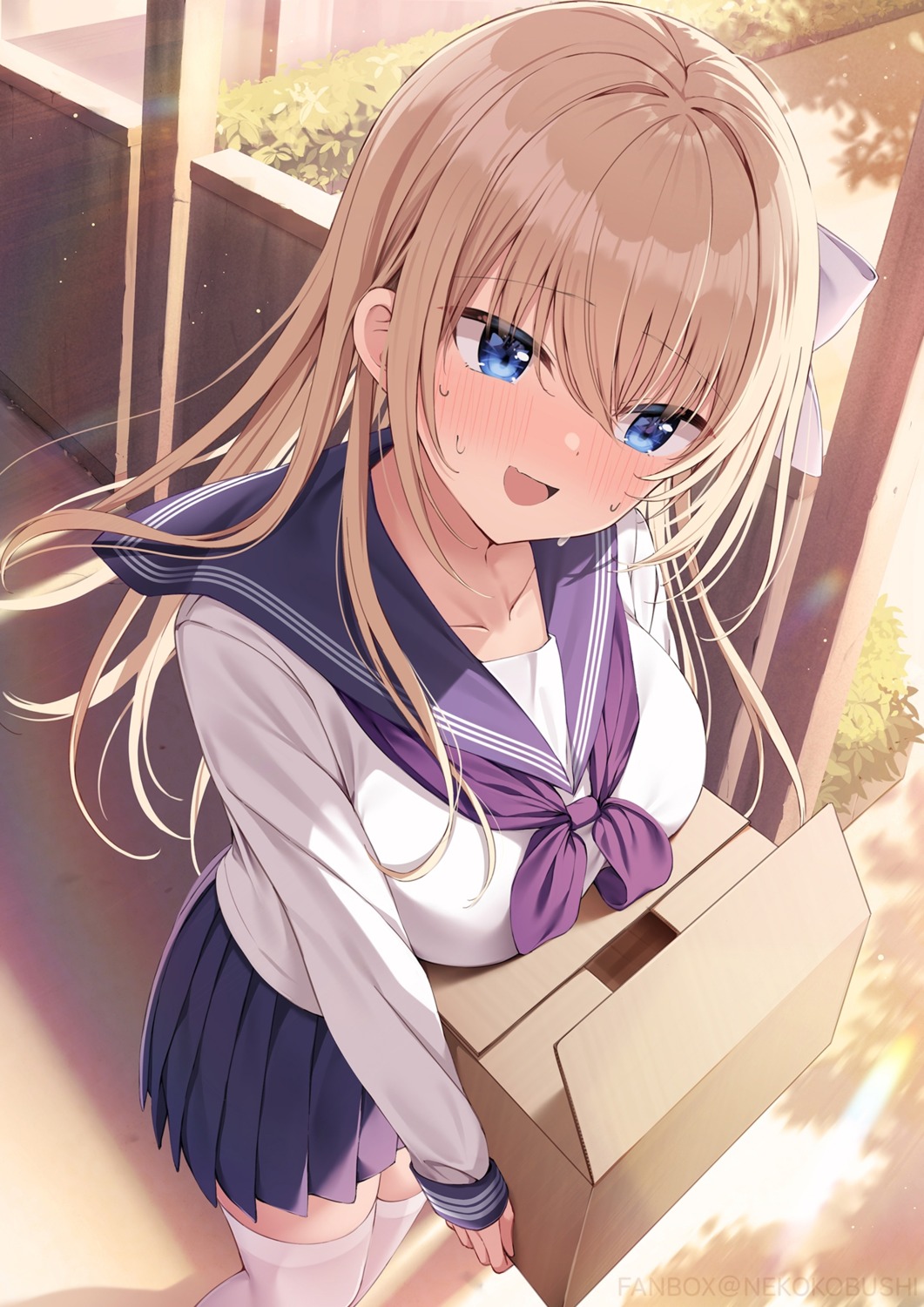 nekokobushi, seifuku, thighhighs