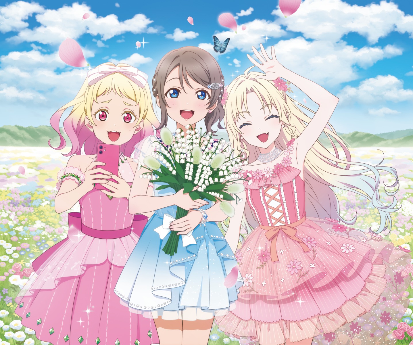 crossover, dress, love_live!_(series), love_live!_hasu_no_sora_jogakuin_school_idol_club, love_live!_sunshine!!, love_live!_superstar!!, no_bra, onitsuka_natsumi, oosawa_rurino, see_through, tagme, watanabe_you