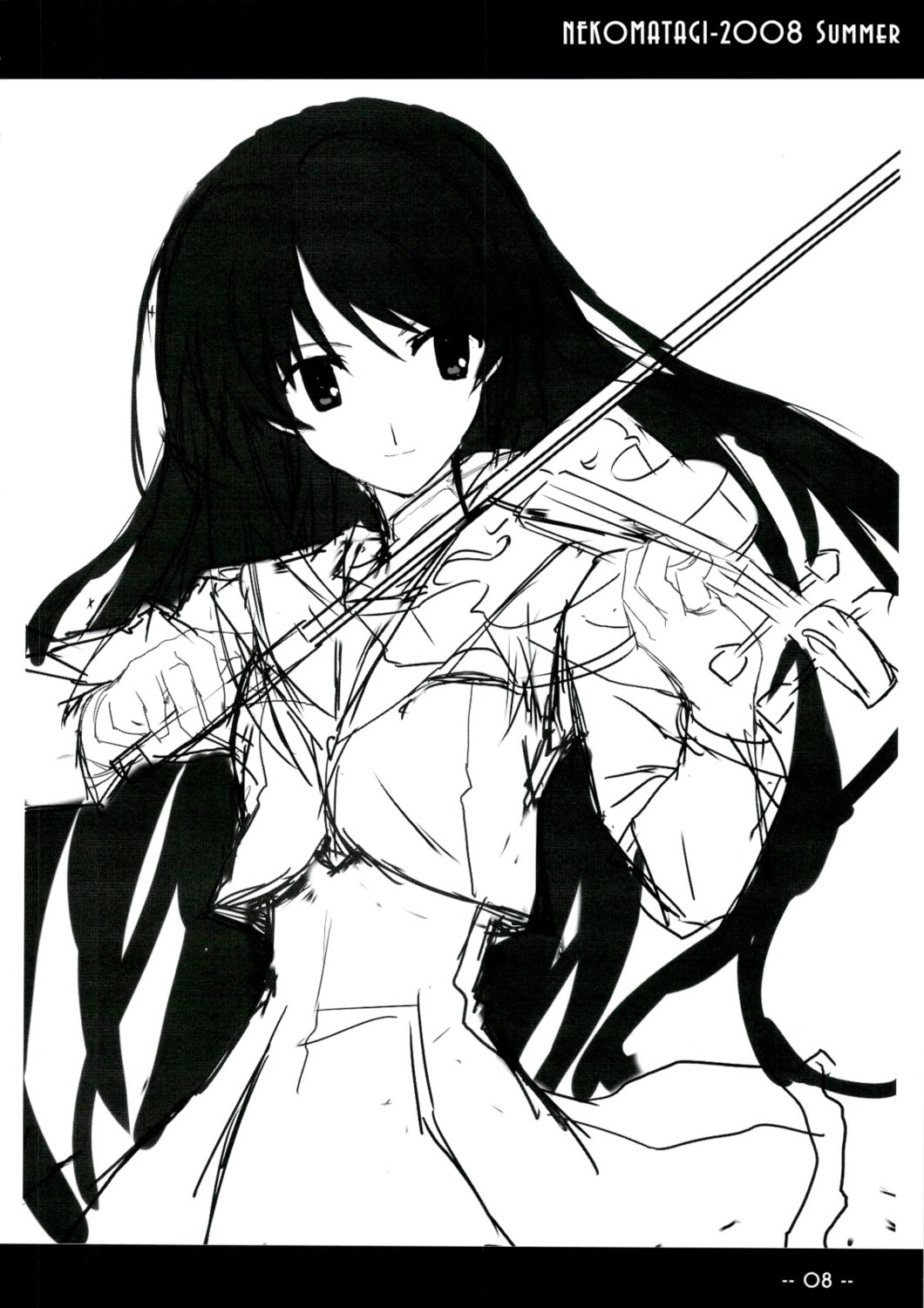 monochrome, myself_yourself, nekoyashiki, sasaki_mutsumi, seifuku, sketch, yatsushiro_nanaka