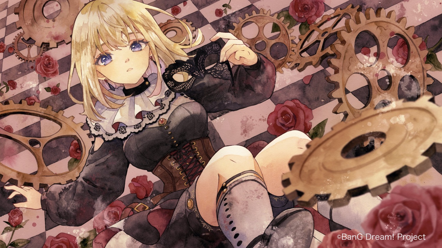 bang_dream!, bang_dream!_ave_mujica, corset, misumi_uika, uniform, wallpaper, yuyuharu