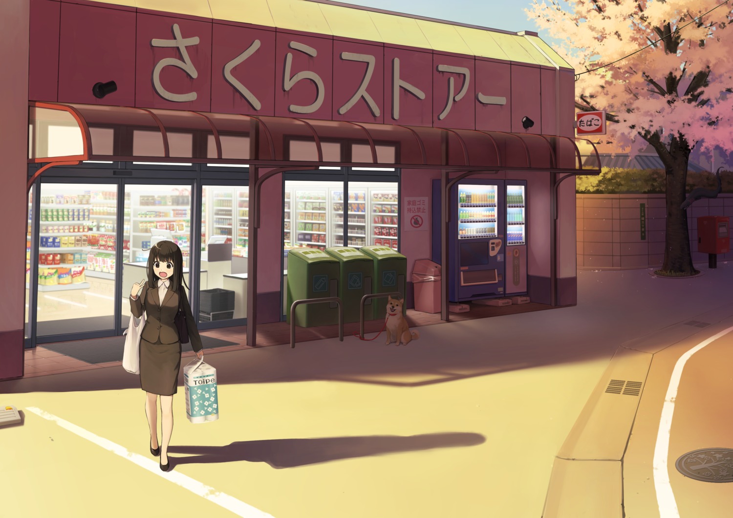 asuka_gin, business_suit, landscape