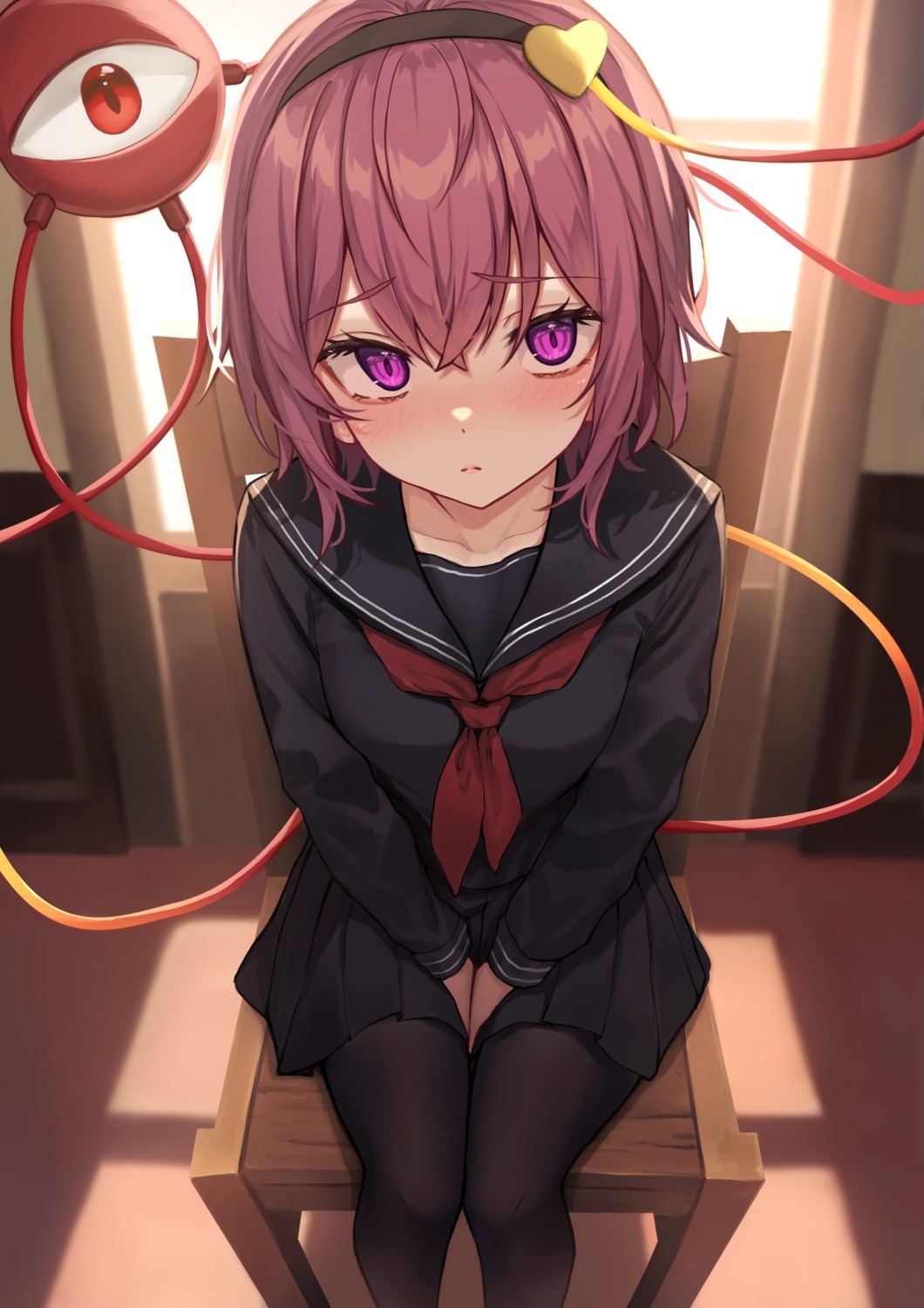 komeiji_satori, pantyhose, seifuku, touhou, wowoguni
