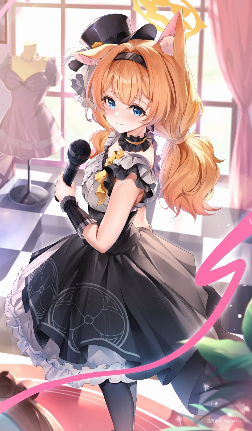animal_ears, blue_archive, guzangnanfeng, halo, iochi_mari, nekomimi, uniform