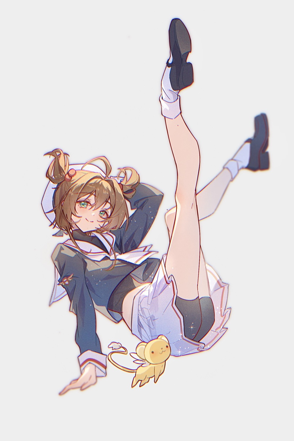 bike_shorts, card_captor_sakura, cloudyman, kerberos, kinomoto_sakura, seifuku, skirt_lift