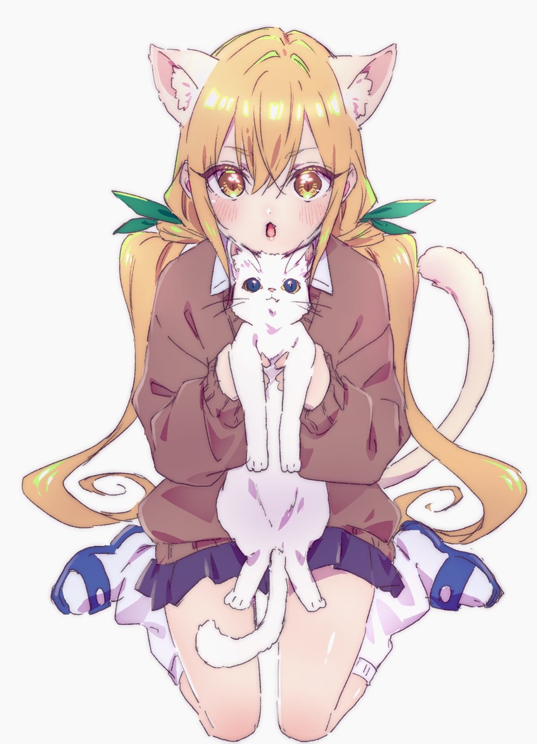 animal_ears, inda_karane, kimi_no_koto_ga_dai_dai_dai_dai_daisuki_na_100-nin_no_kanojo, neko, nekomimi, seifuku, sketch, sweater