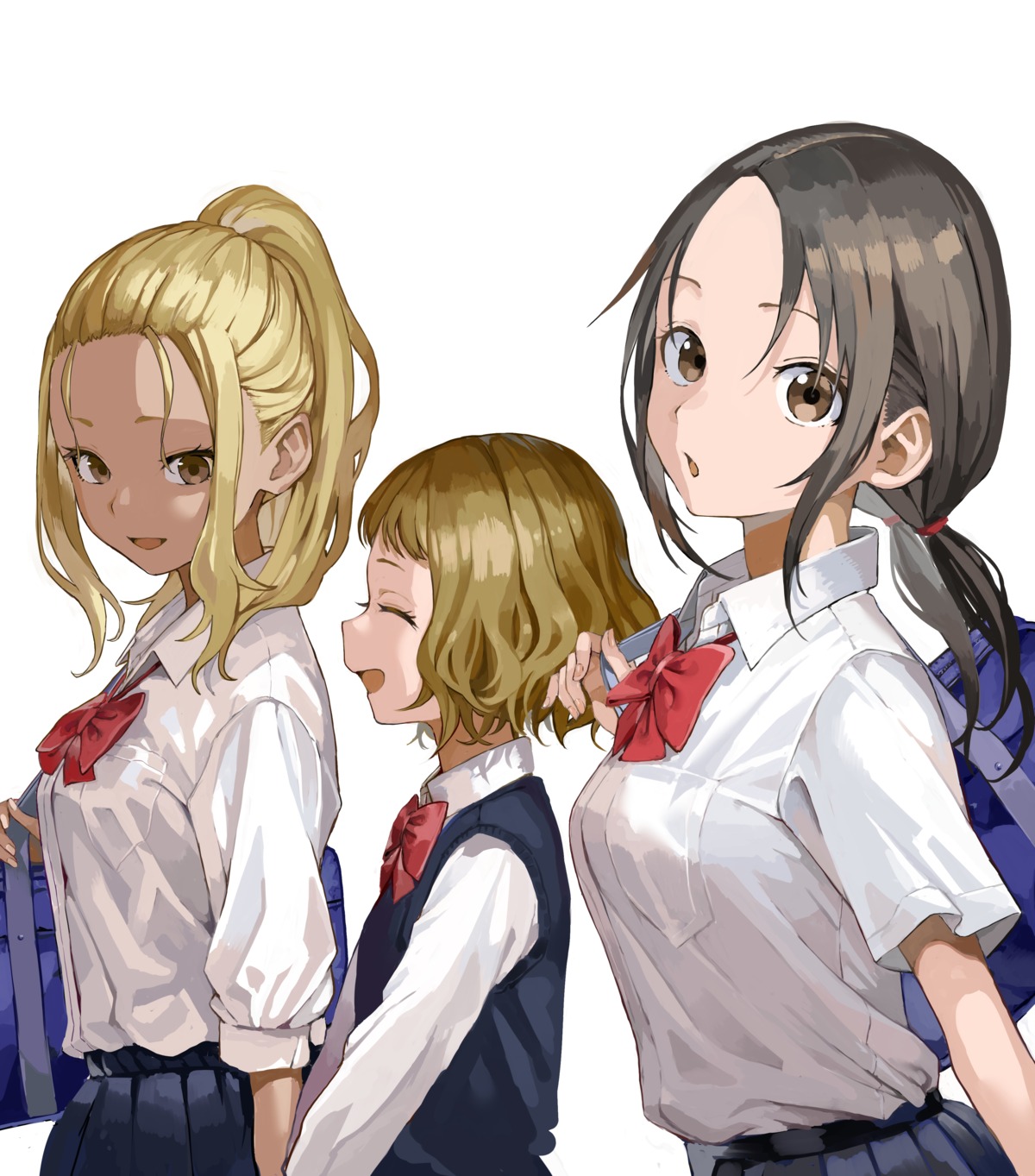 himemiya_yuki, ichinose_karina, mane_mane_nichi_nichi, nagisa_akane, seifuku, sweater, yamamoto_souichirou