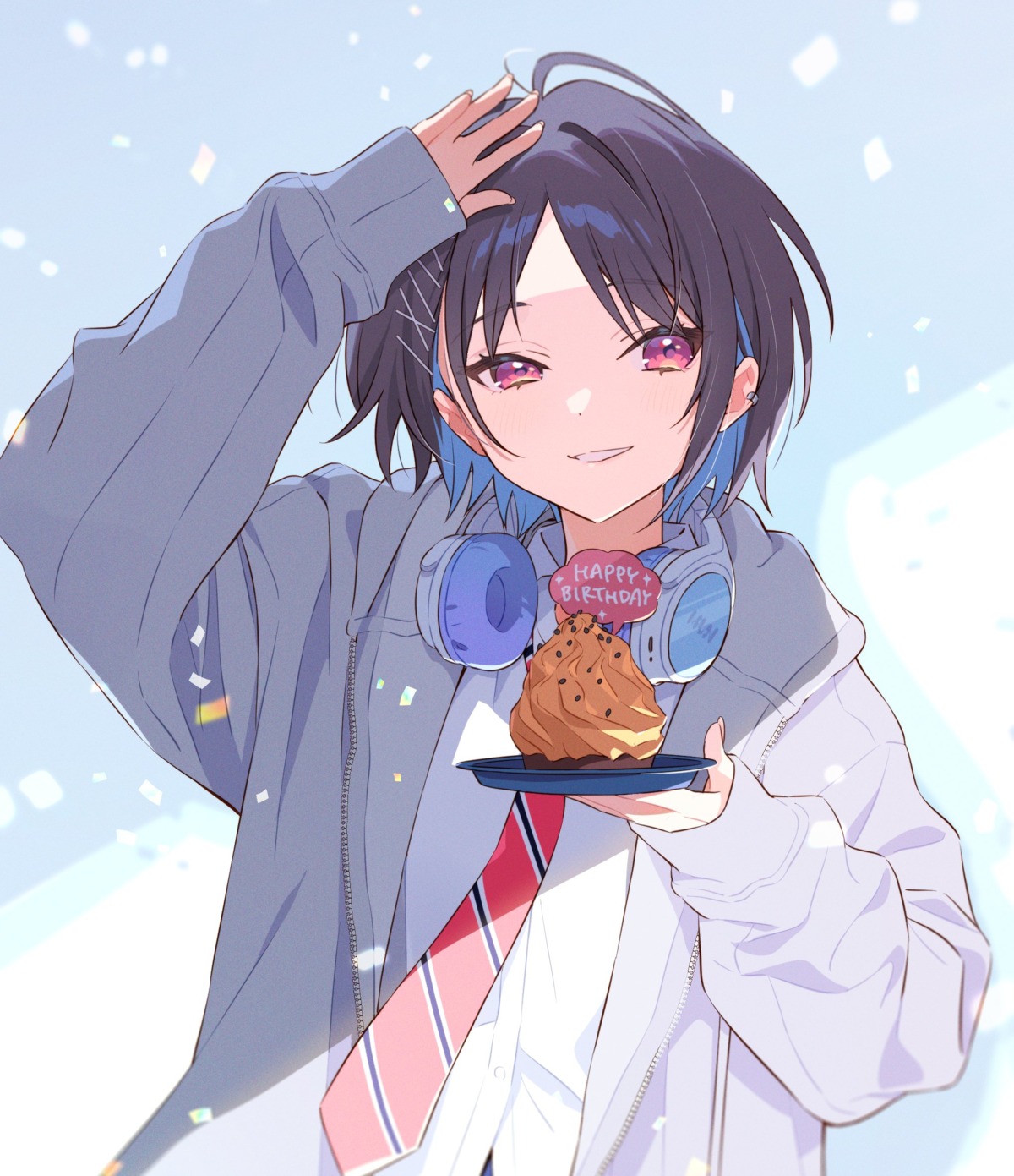 gakuen_idolm@ster, headphones, hechima, mashiro_yuu, seifuku, the_idolm@ster