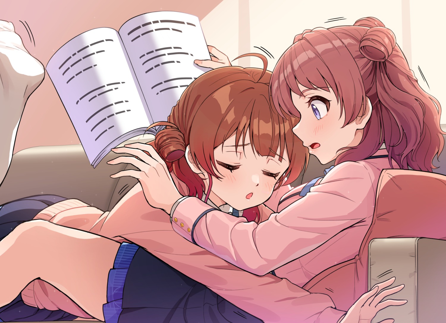 gakuen_idolm@ster, hanami_saki, hanami_ume, kamille, seifuku, sweater, the_idolm@ster