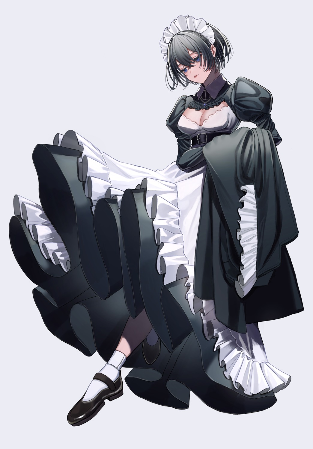 maid, no_bra, shinonome_nemu_(nemulog_sn), skirt_lift