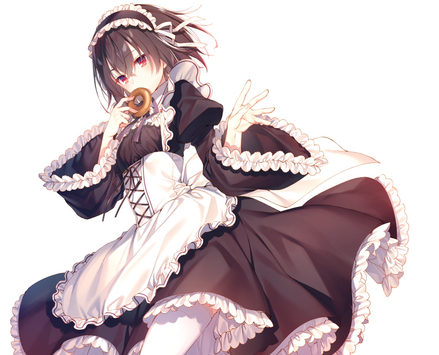 maid, seiken_gakuin_no_maken_tsukai, shary_shadow_assassin, skirt_lift, thighhighs, toosaka_asagi