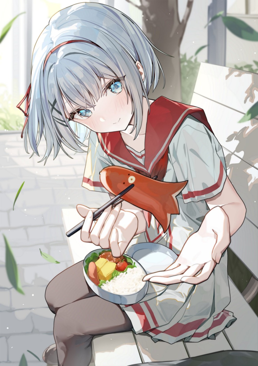 ningen_mame, pantyhose, seifuku, siesta_(tanmoshi), tantei_wa_mou_shindeiru.