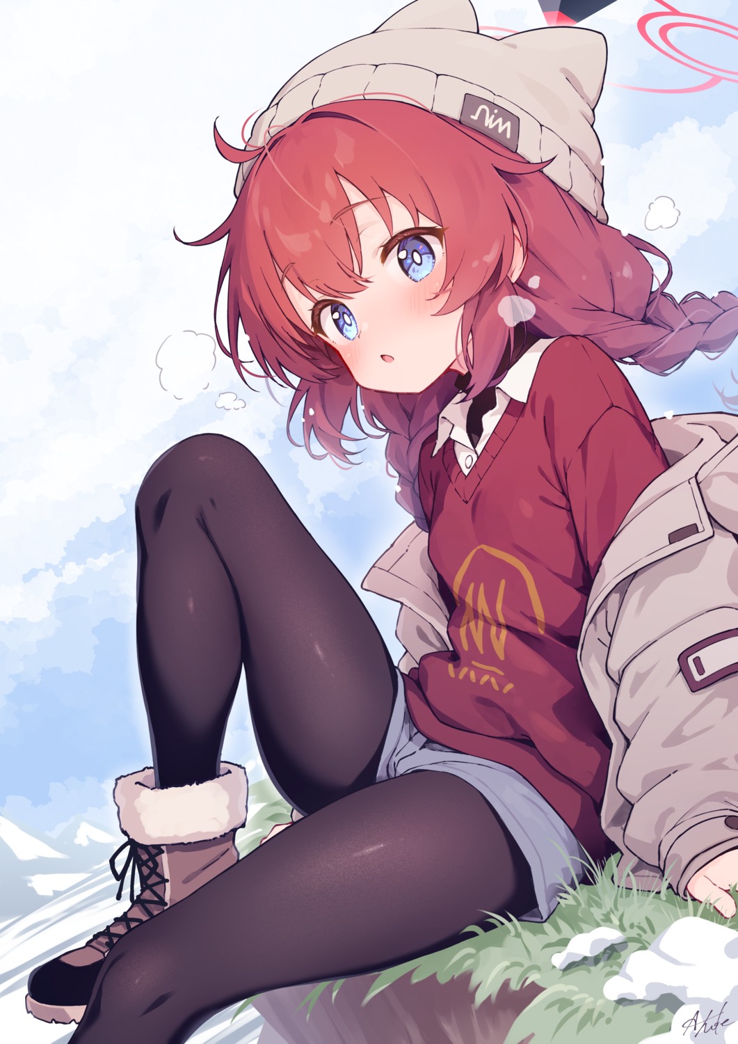 blue_archive, e-note, halo, konuri_maki, pantyhose, sweater