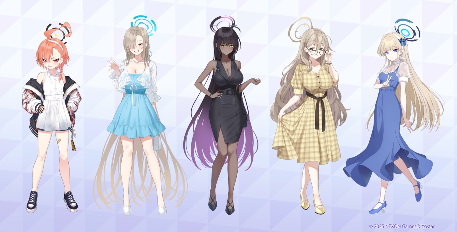 asuma_toki, bandaid, blue_archive, cleavage, dress, halo, heels, ichinose_asuna