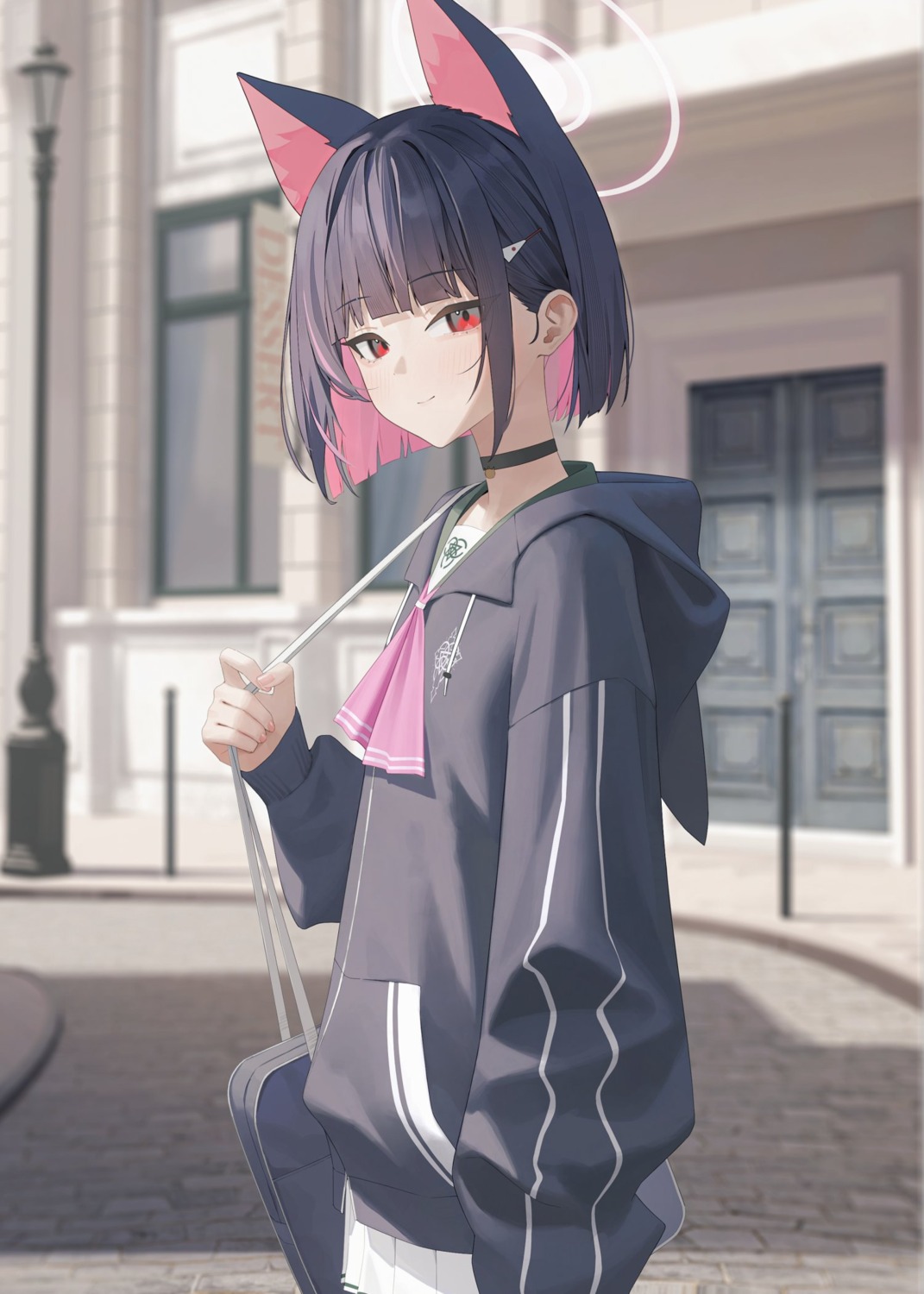 animal_ears, aya_(lezon), blue_archive, halo, kyouyama_kazusa, nekomimi, seifuku