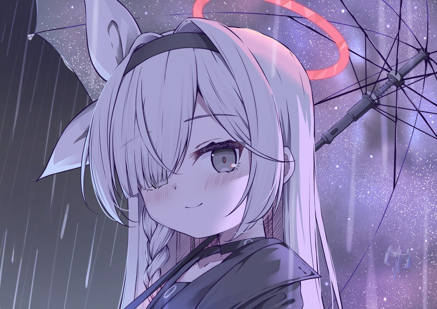 arona_(blue_archive), blue_archive, halo, kyouwashi, plana_(blue_archive), seifuku, umbrella