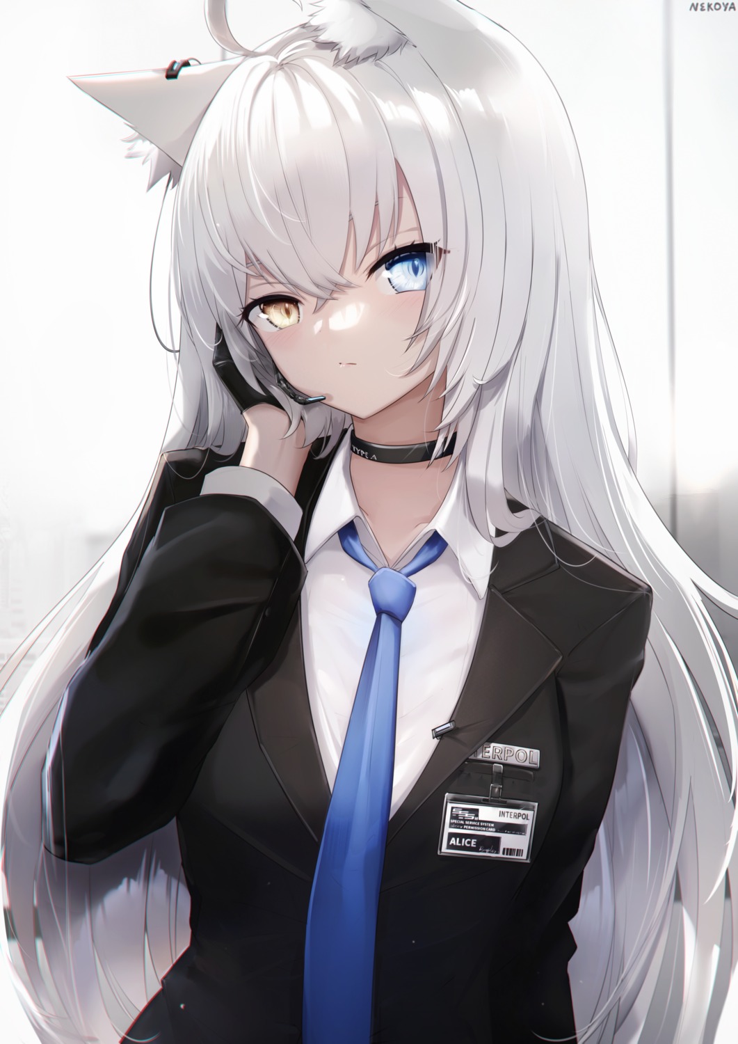 animal_ears, business_suit, heterochromia, nekomimi, nekoya_(liu)