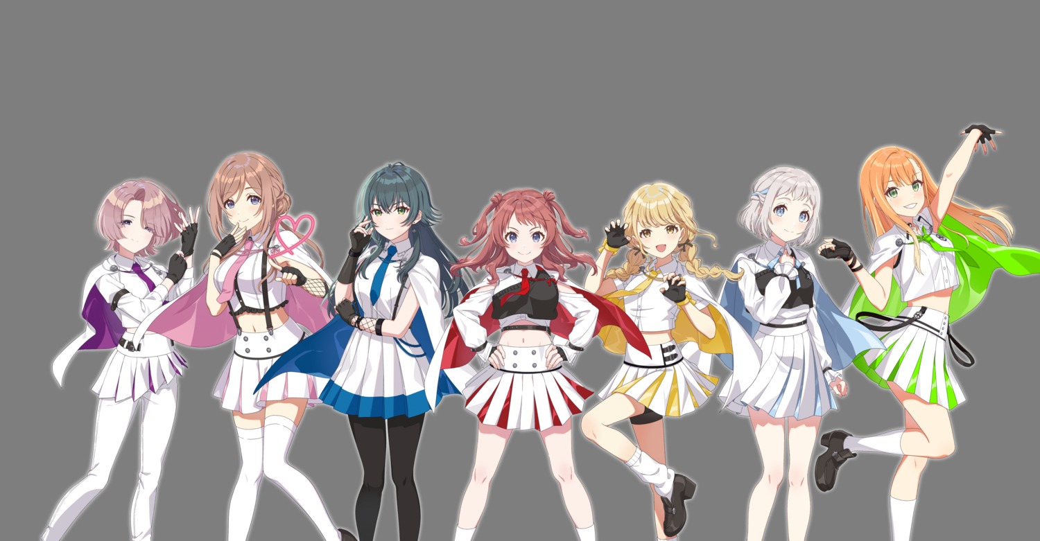 arimura_mao, bike_shorts, fishnets, fujita_kotone, gakuen_idolm@ster, hanami_saki, heels, himesaki_rinami