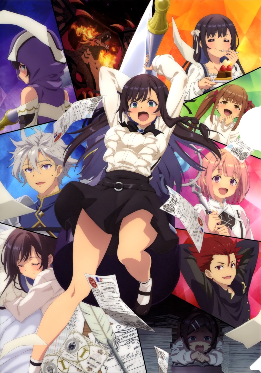 alina_clover, armor, cream, guild_no_uketsukejou_desuga_zangyou_wa_iya_nanode_boss_wo_solo_toubatsu_shiyouto_omoimasu, jade_scrade, laila_(girumasu), lowe_losblender, lululee_ashford