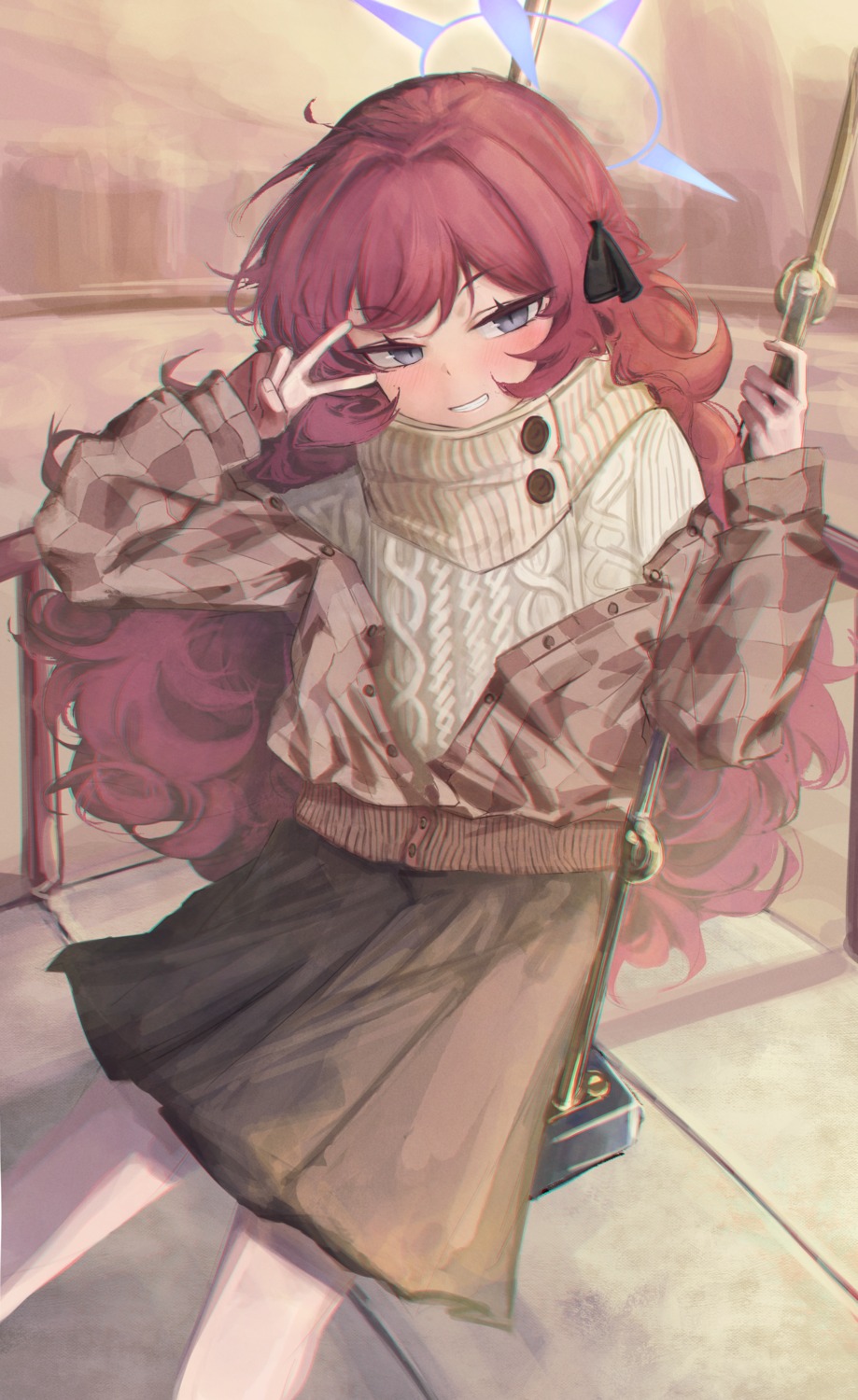 ahiru_(ahahahahiru), blue_archive, halo, natsume_iroha, sweater