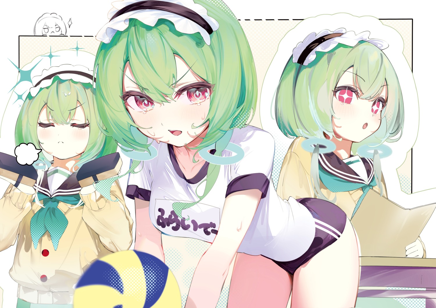 buruma, datenshi_heika_no_ooseno_mamani, gym_uniform, laudayon, maid, seifuku, sweater