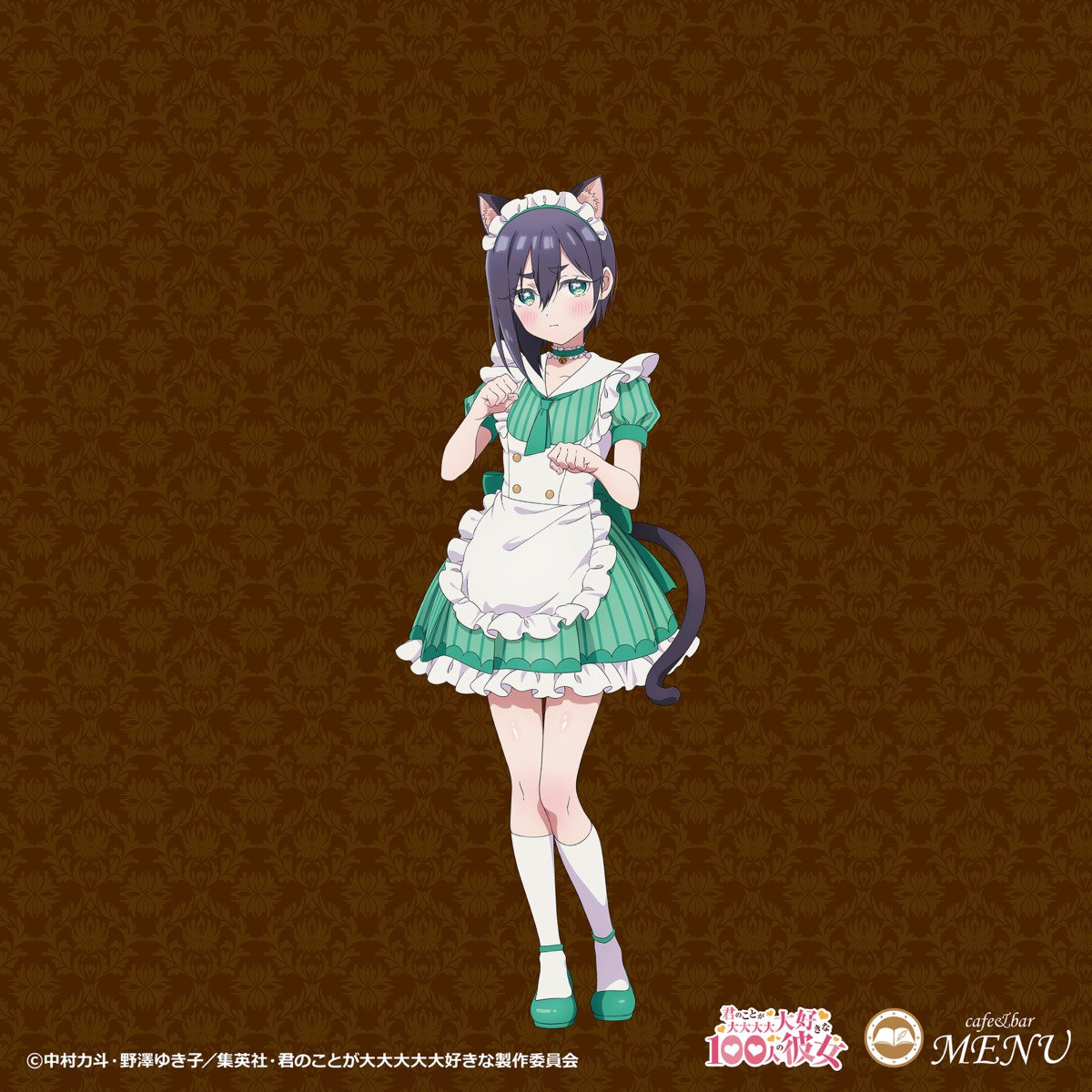 animal_ears, haraga_kurumi, kimi_no_koto_ga_dai_dai_dai_dai_daisuki_na_100-nin_no_kanojo, maid, nekomimi, tagme, tail, waitress