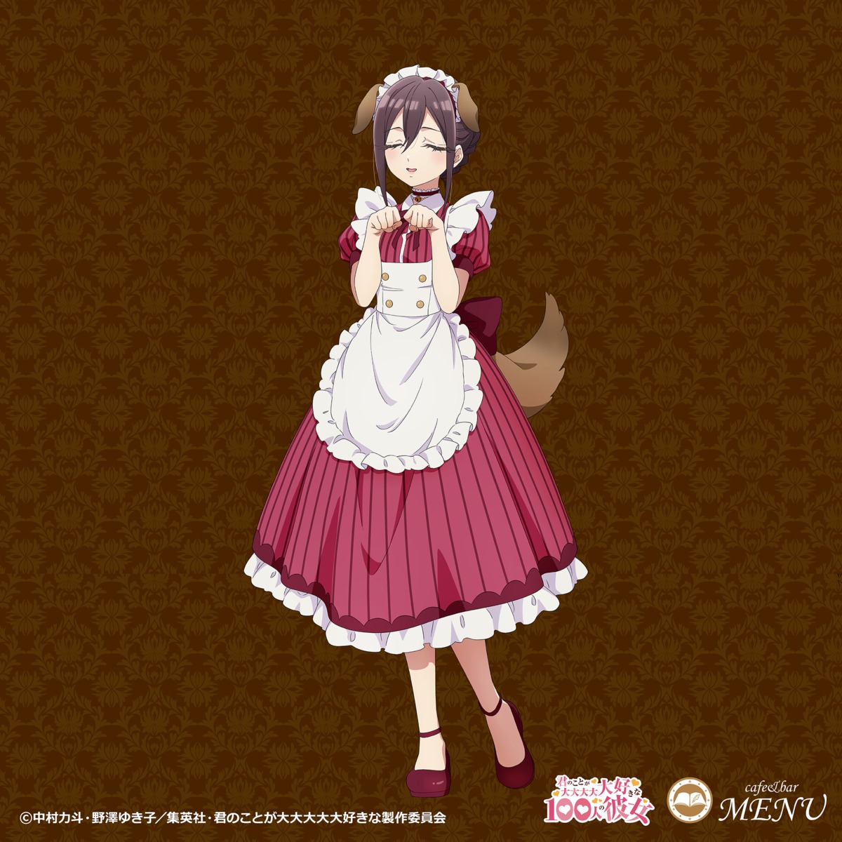 animal_ears, inumimi, kimi_no_koto_ga_dai_dai_dai_dai_daisuki_na_100-nin_no_kanojo, maid, meido_mei, tagme, tail, waitress