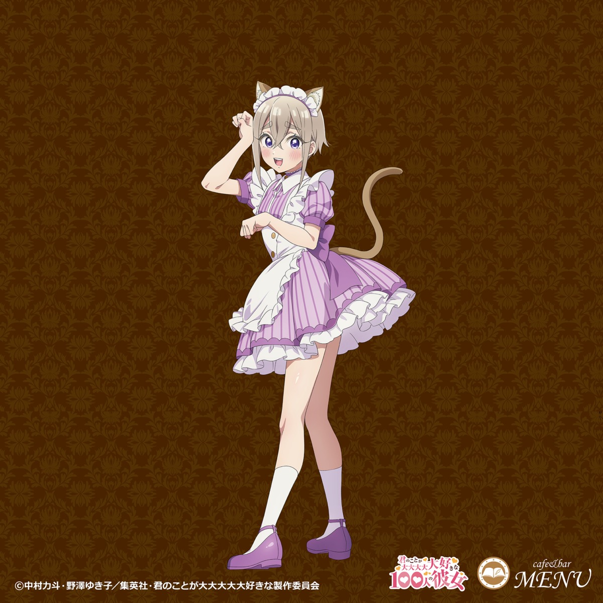 animal_ears, kimi_no_koto_ga_dai_dai_dai_dai_daisuki_na_100-nin_no_kanojo, maid, nekomimi, sutou_iku, tagme, tail, waitress