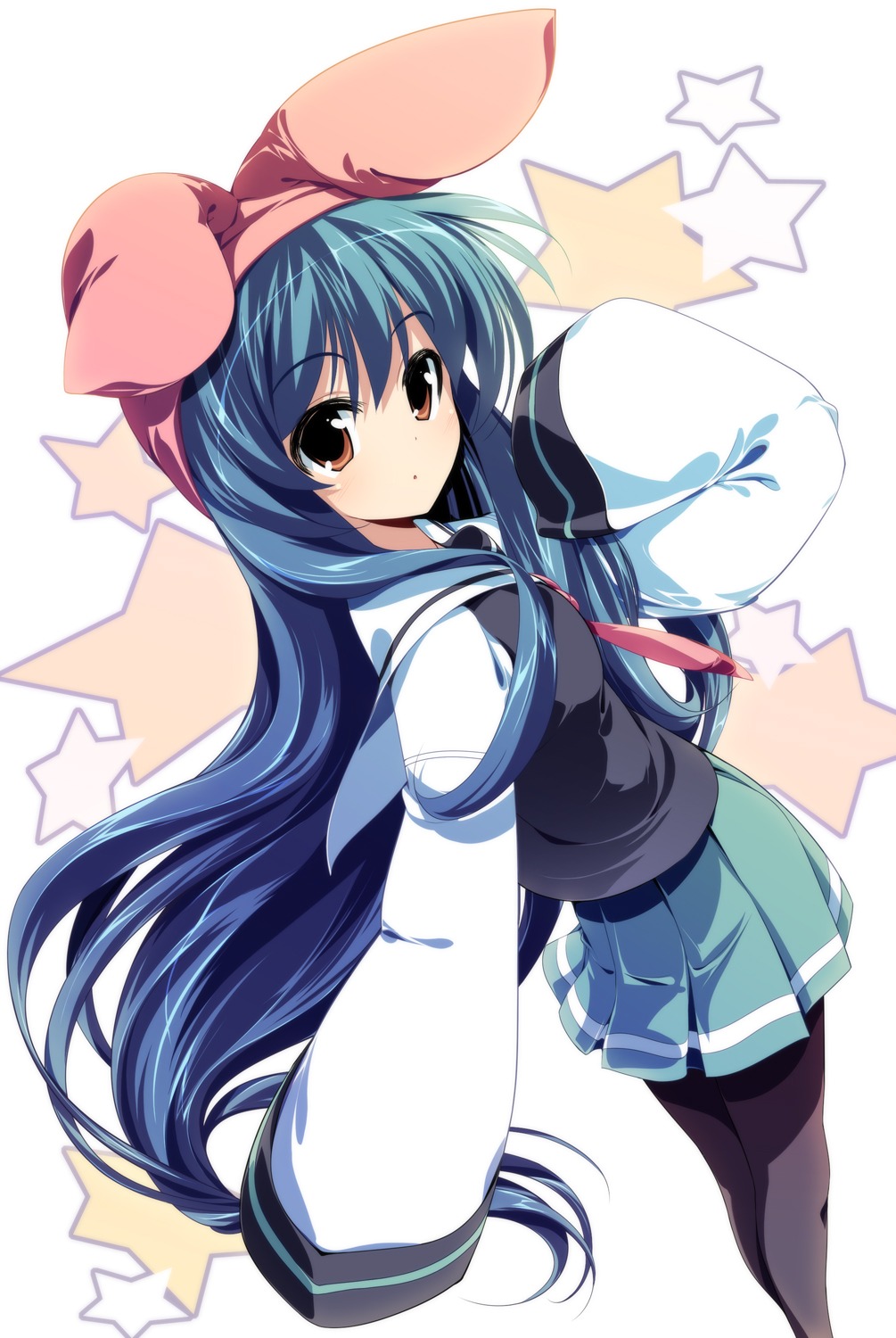 animal_ears, bunny_ears, dragonmaterial, pantyhose, seifuku