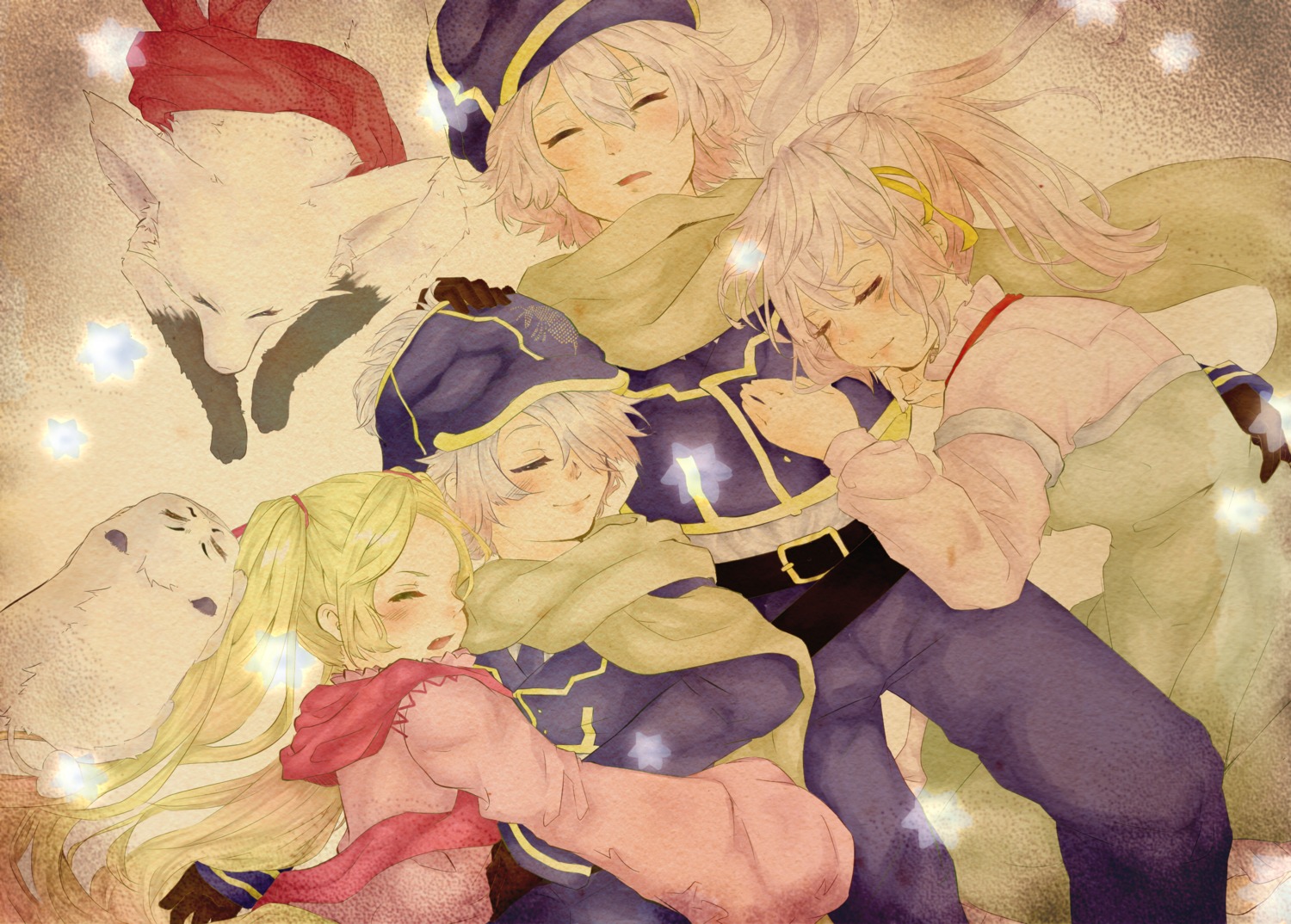 dress, gauche_suede, lag_seeing, niche, roda_(tegami_bachi), shiba_nekoko, steak, sylvette_suede