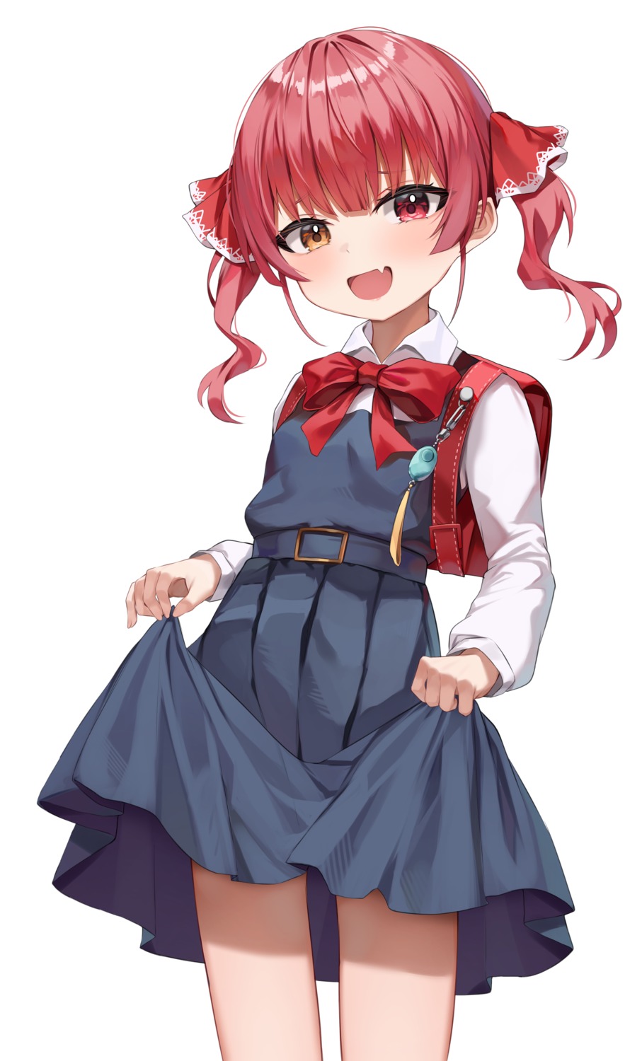 heterochromia, hololive, houshou_marine, seifuku, shuvi_(shuvi1125), skirt_lift