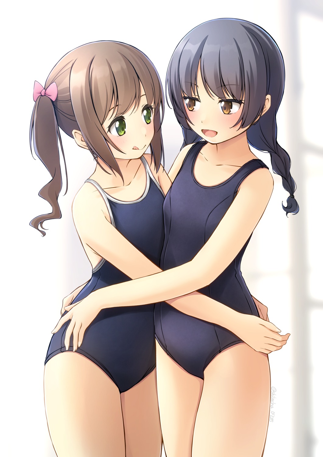 school_swimsuit, shibacha, swimsuits, yuri