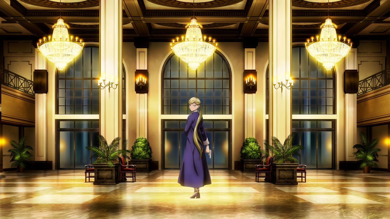 gun, haizaki_sara, heels, hotel_inhumans, tagme, uniform, wallpaper