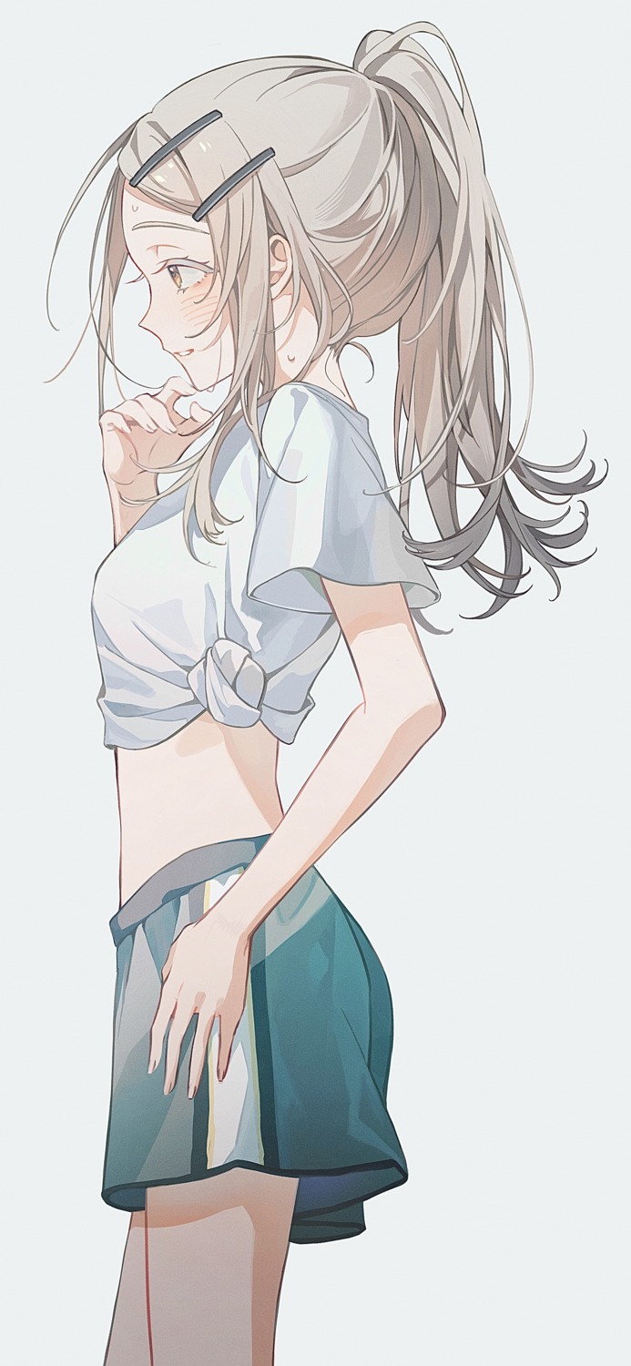 gakuen_idolm@ster, mameko_(l8_w3), shinosawa_hiro, shirt_lift, the_idolm@ster