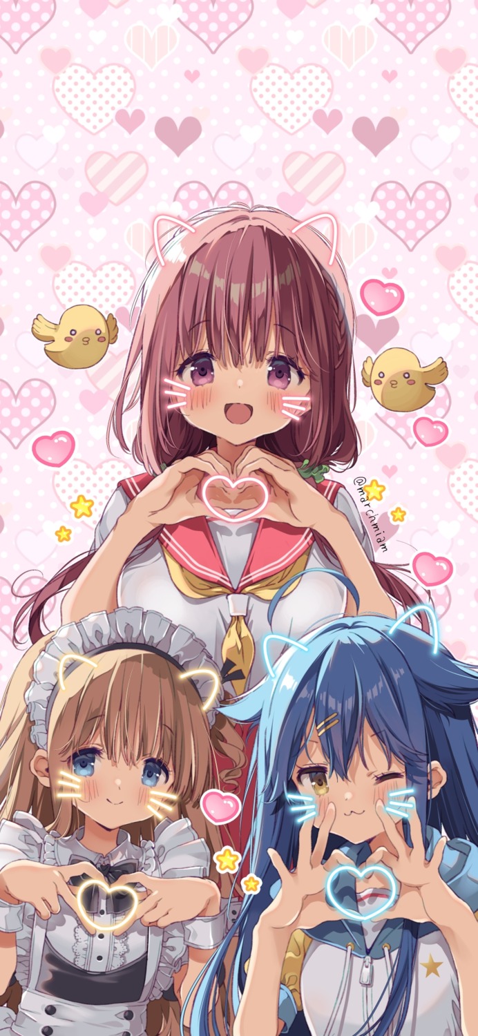 animal_ears, hiiragi_mayuki, hinako_note, maid, mitsuki, natsukawa_kuina, nekomimi, sakuragi_hinako