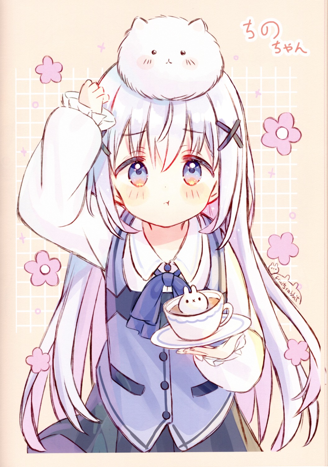 fruitsrabbit, gochuumon_wa_usagi_desu_ka?, kafuu_chino, tippy_(gochiusa), usapanchieri, waitress