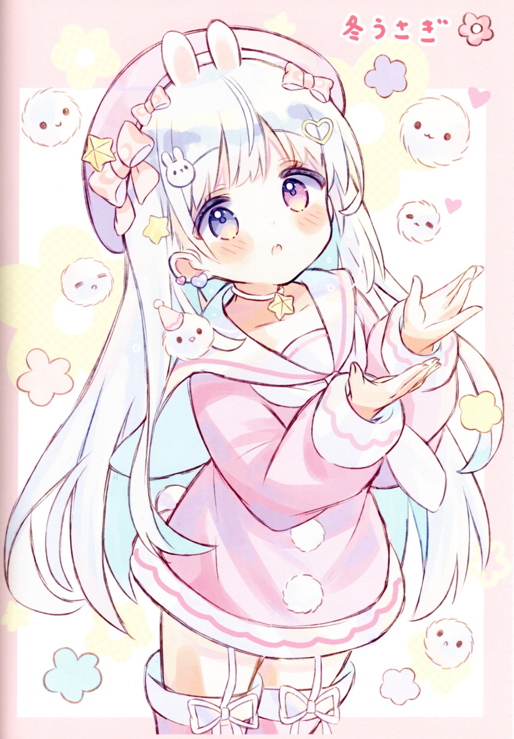 animal_ears, bunny_ears, fruitsrabbit, heterochromia, seifuku, stockings, tail, thighhighs