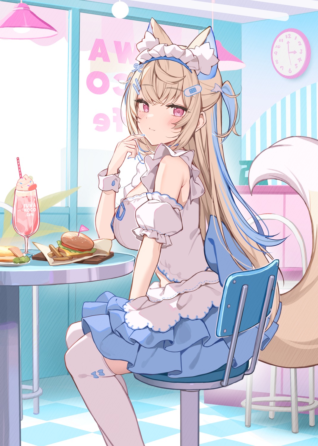 animal_ears, bandaid, fuwawa_abyssgard, hololive, hololive_english, icomochi, inumimi, maid