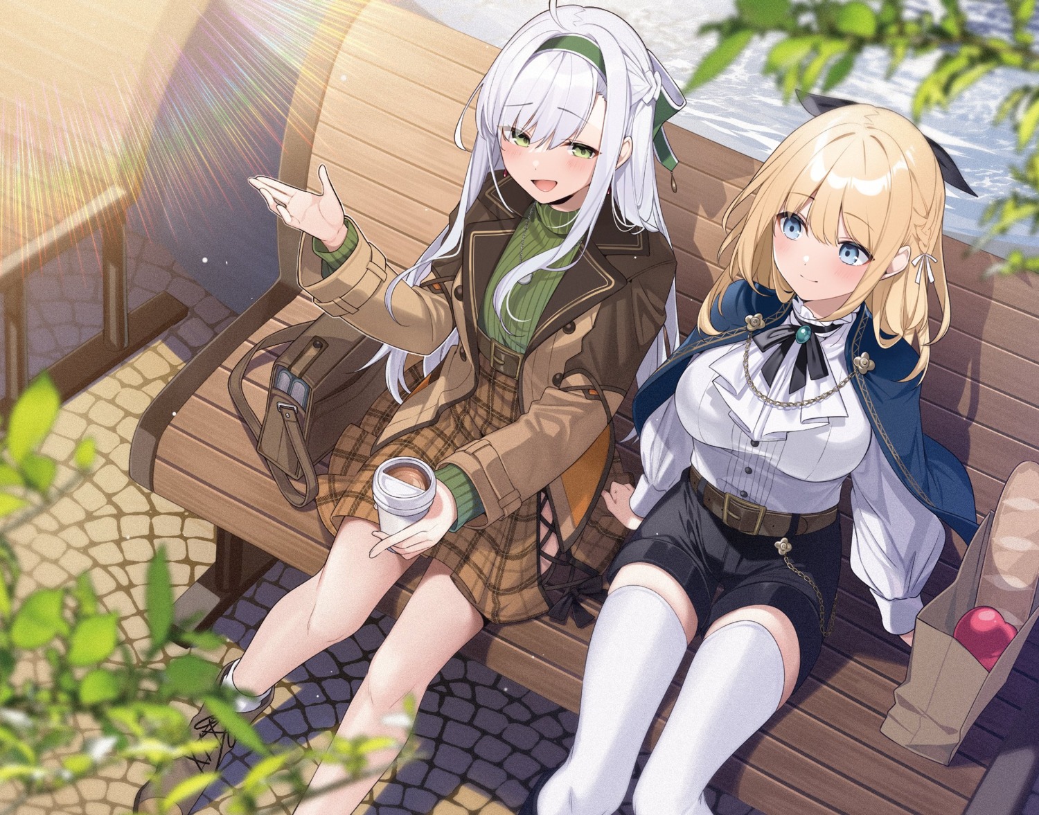 mishima_kurone, rokudenashi_majutsu_koushi_to_akashic_record, rumia_tingel, sistina_fibel, sweater, thighhighs