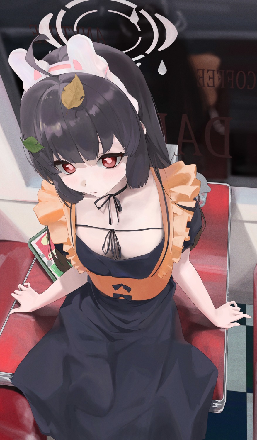 animal_ears, blue_archive, bunny_ears, halo, kasumizawa_miyu, maid, sakuma_(msgq), waitress