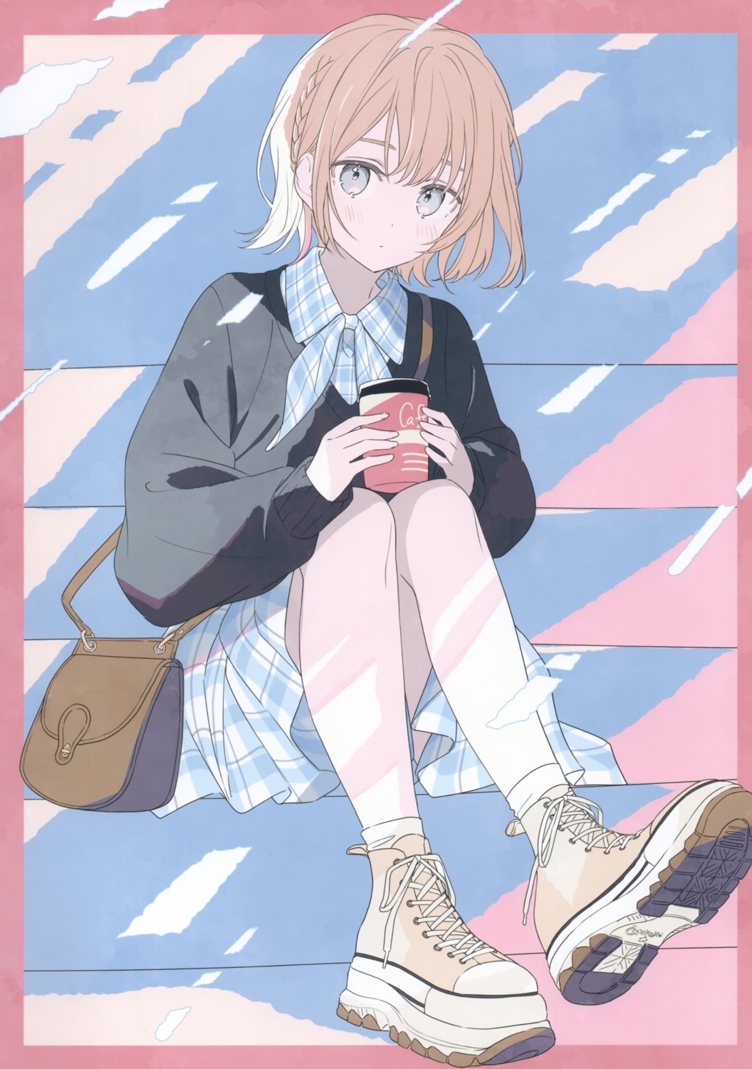 akamoku, mokumokusei, seifuku, skirt_lift, sweater