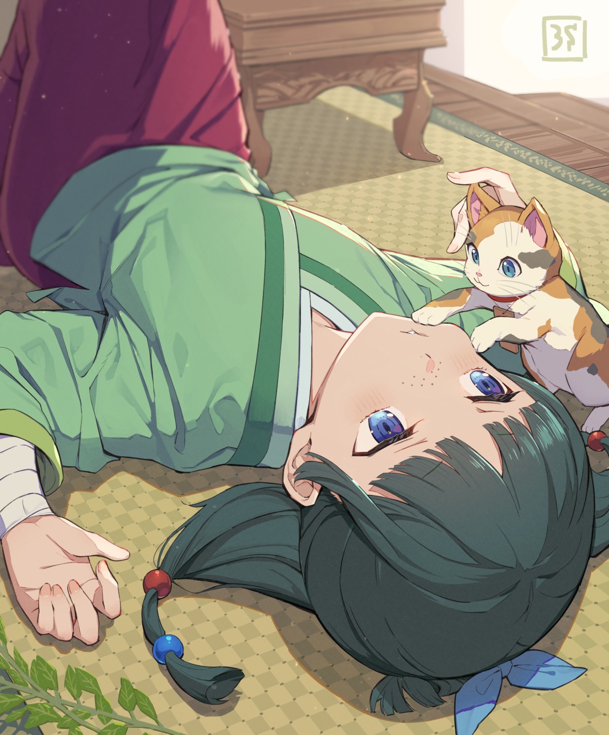 3s_(tarariko), asian_clothes, bandages, kusuriya_no_hitorigoto, maomao_(kusuriya), neko