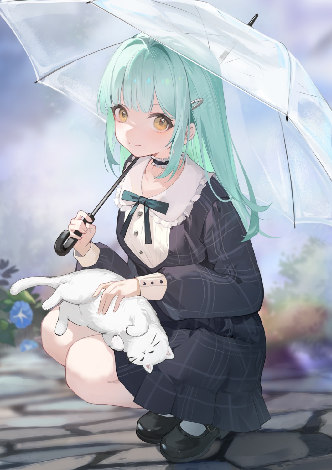 94_(644534209), bang_dream!, bang_dream!_ave_mujica, dress, neko, umbrella, wakaba_mutsumi