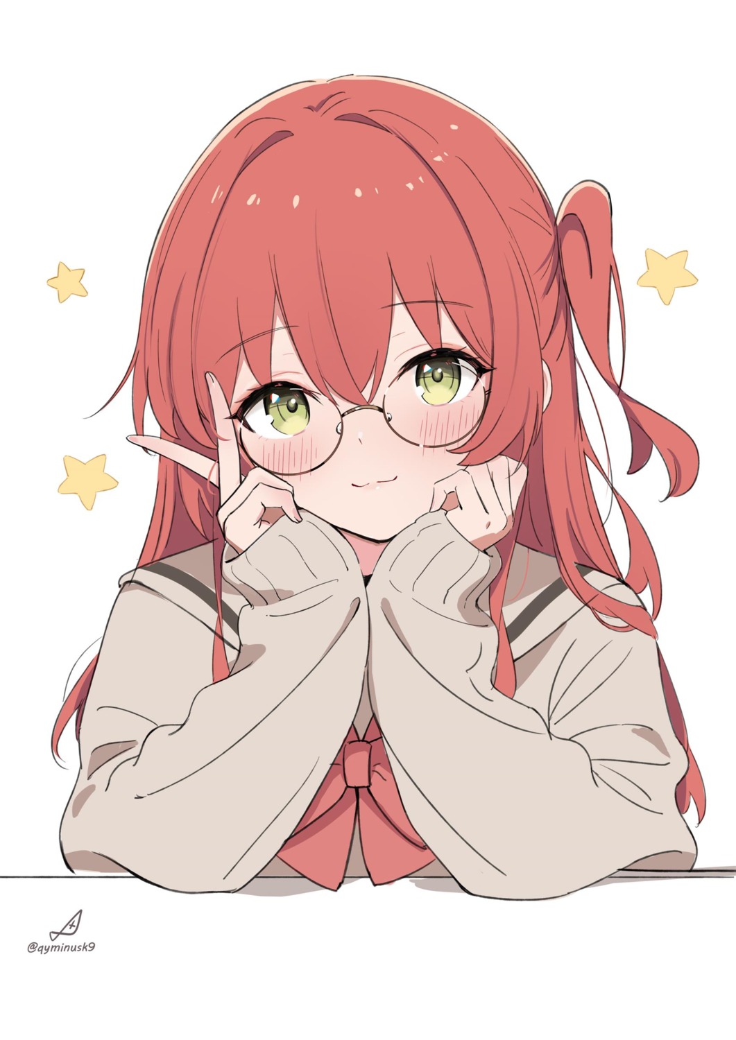 bocchi_the_rock!, kita_ikuyo, megane, minusk9, seifuku, sweater