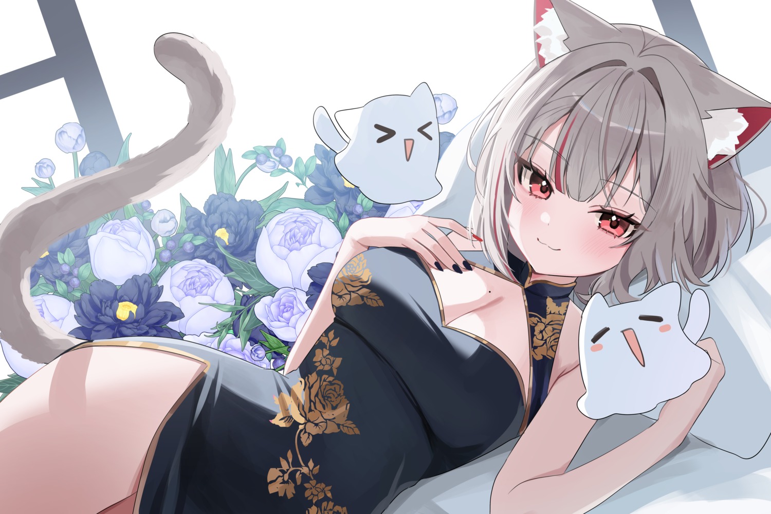 animal_ears, chinadress, nannung, nekomimi, neneko_mashiro, stellive, tail