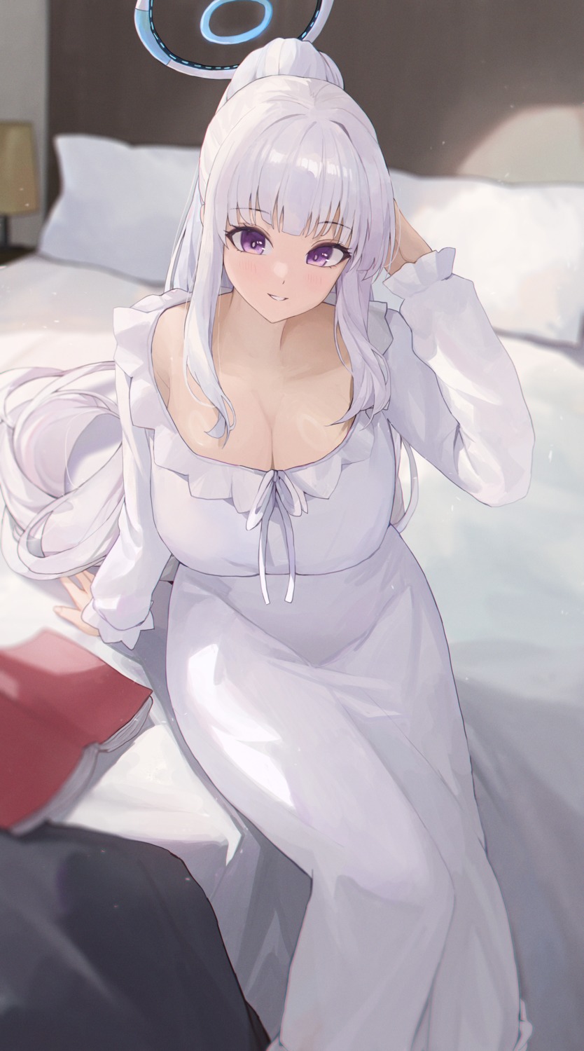 blue_archive, halo, jianjia, no_bra, pajama, ushio_noa