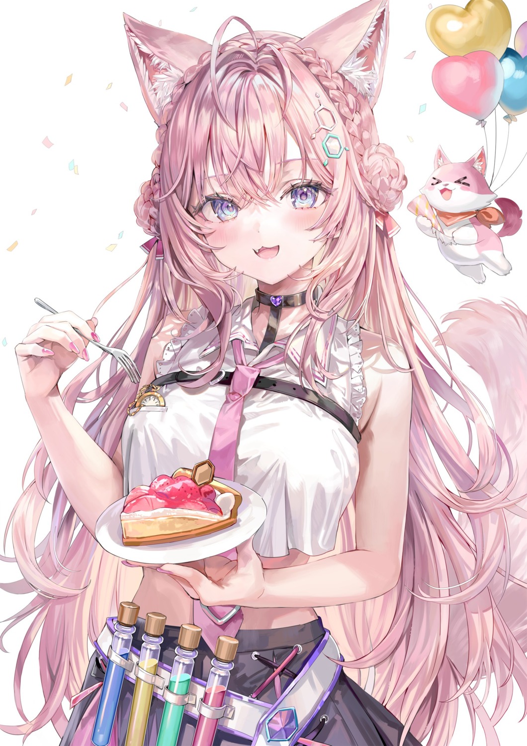 animal_ears, hakui_koyori, hololive, momoko_(momopoco), tail